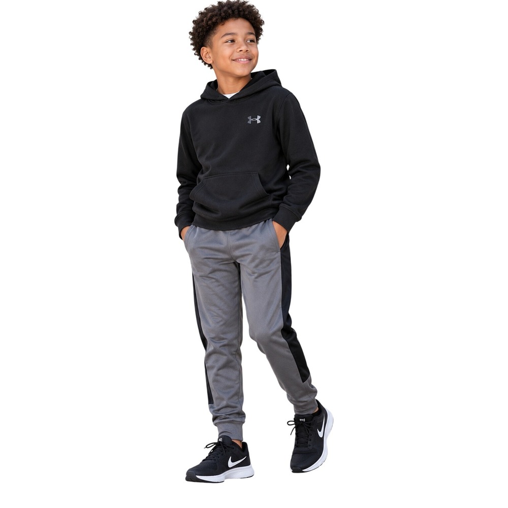 Tek Gear Kids 10/12 Gray Black Athletic Jogger Pants Colorblock